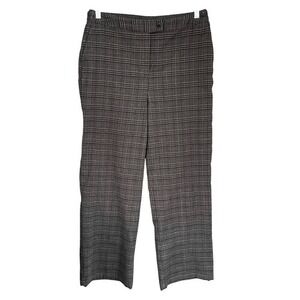 B8 Lands End Plaid Warm Lined Trouser Pants Gray Black Adjustable‎ Waist